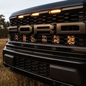 Ford Raptor Light Kit - Baja Designs - Squadron Pro 2.0 Behind Grille - Clear - `21-`24